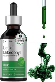Horbäach Liquid Chlorophyll Drops | 2 oz | Vegan, Non-GMO, and Gluten Free Formula | Natural Peppermint Flavor